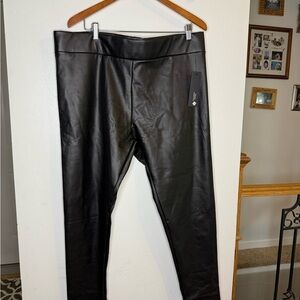 Black Faux Leather Pants